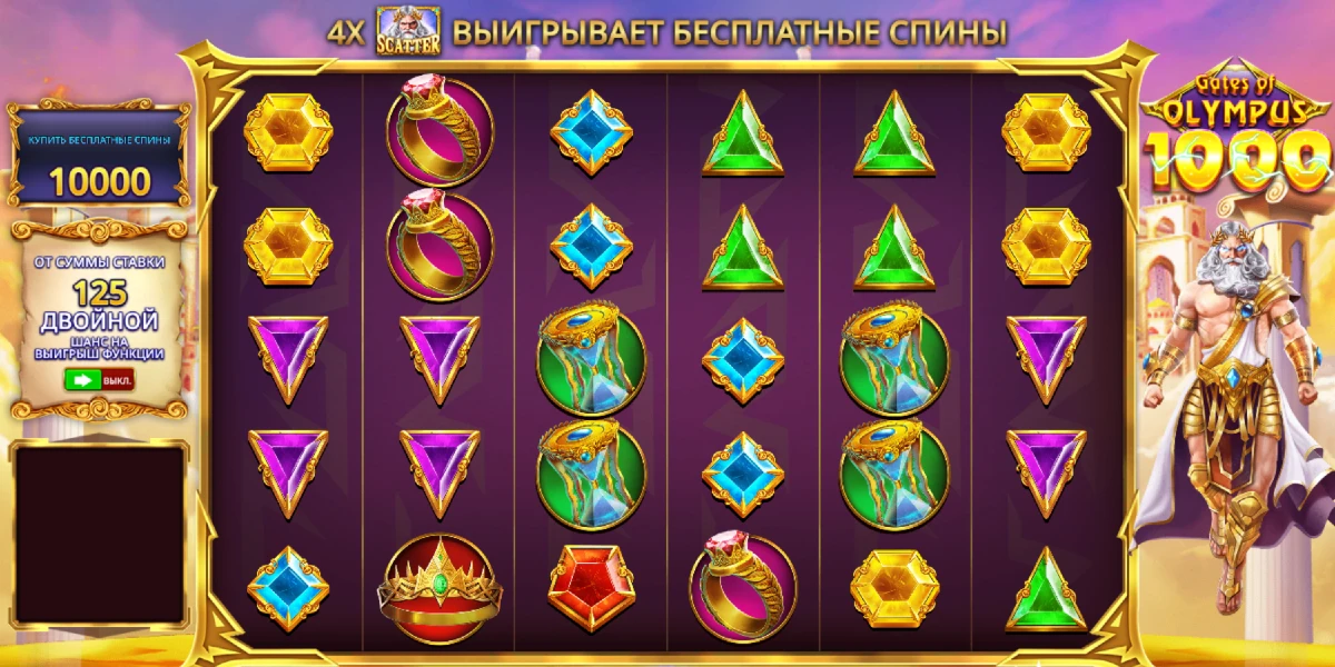 Скриншот игрового поля Gates of Olympus 1000