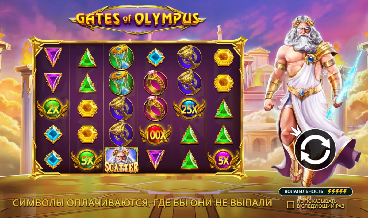 Стартовый экран Gates of Olympus